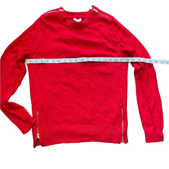Red J.Crew Sweater with Zippers Size Medium - Picture 2 of 3